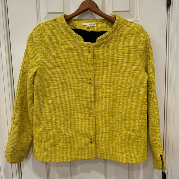 Ba&sh Studden Snap Down Black & Yellow Cardigan Size 0 - Picture 1 of 7